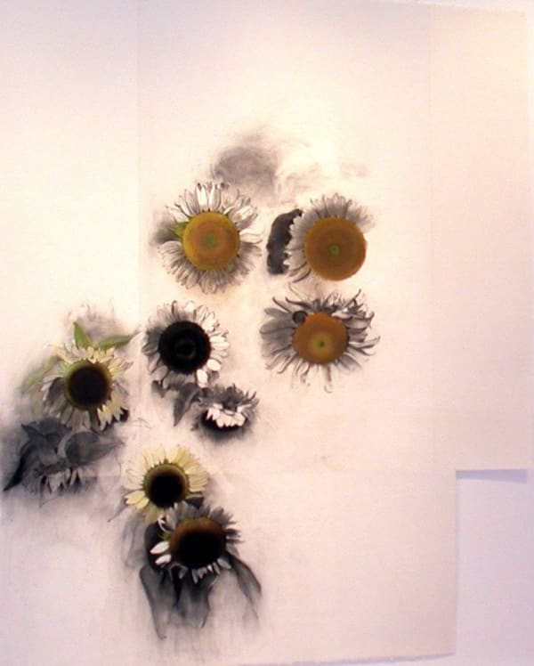 Linda Etcoff Sunflowers #4, 2006 charcoal, crayon, pastel and watercolor on paper 57 1/4 x 47 1/2 inches 63 1/4 x 53 1/4 inches framed