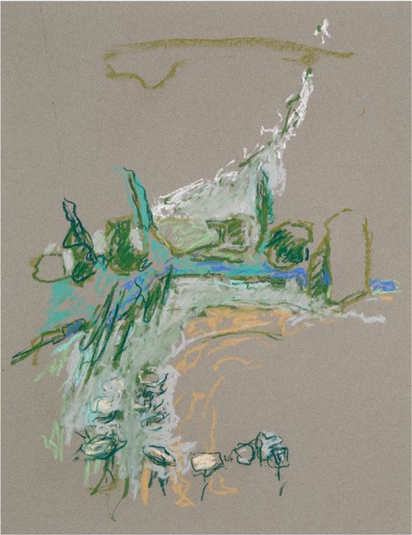 Robert Dash From Blue Hill XVI, 2013 signed and dated lower right pastel on antique rag paper 25 1/2 x 19 3/4 inches 27 1/2 x 21 3/4 inches framed