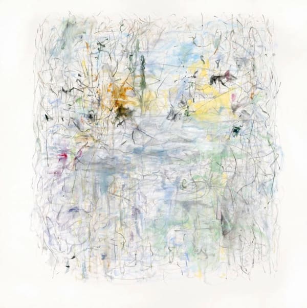 Robert Harms Hearing Grackles in February, 2009 signed verso oil on canvas 48 x 48 inches