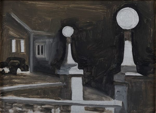 Lois Dodd, Hanover Grange, 1990