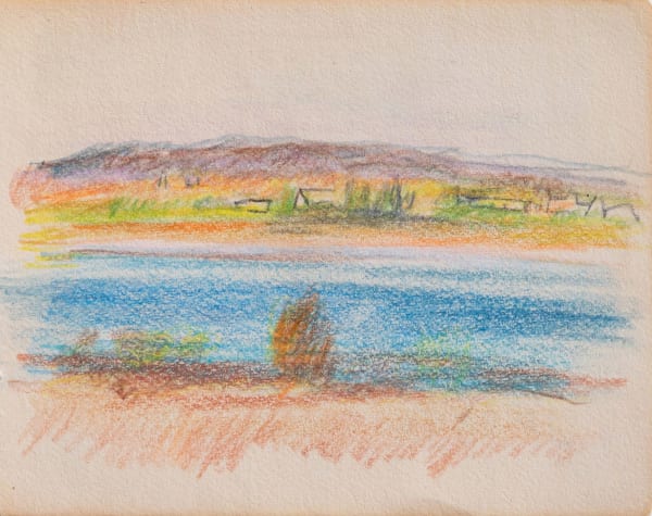 Jane Freilicher Untitled, c. 1980s colored pencil on paper 3 1/2 x 4 3/8 inches 9 3/4 x 10 3/8 inches framed