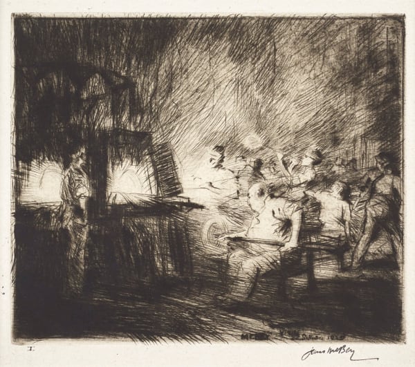 James McBey, Glass Blowers, Murano, 1930