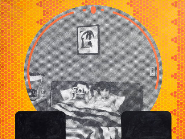Gerald Laing, The Dressing Table at the Rosarita Hotel - Self portrait with Galina I, 1972