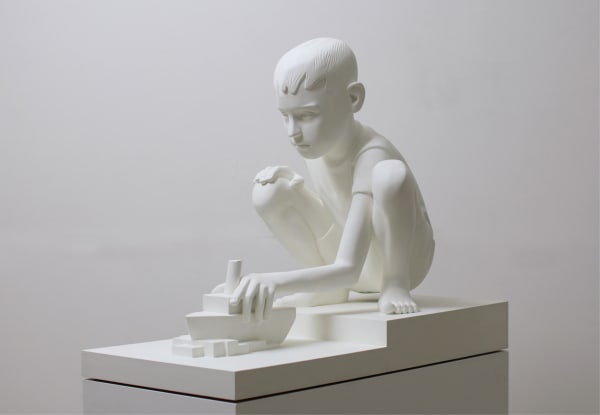 Kenny Hunter Over the far horizon, 2023 signed and dated resin, mdf, paint 72 x 45 x 90 cm also available in bronze in an edition of 5 + 1 AP
