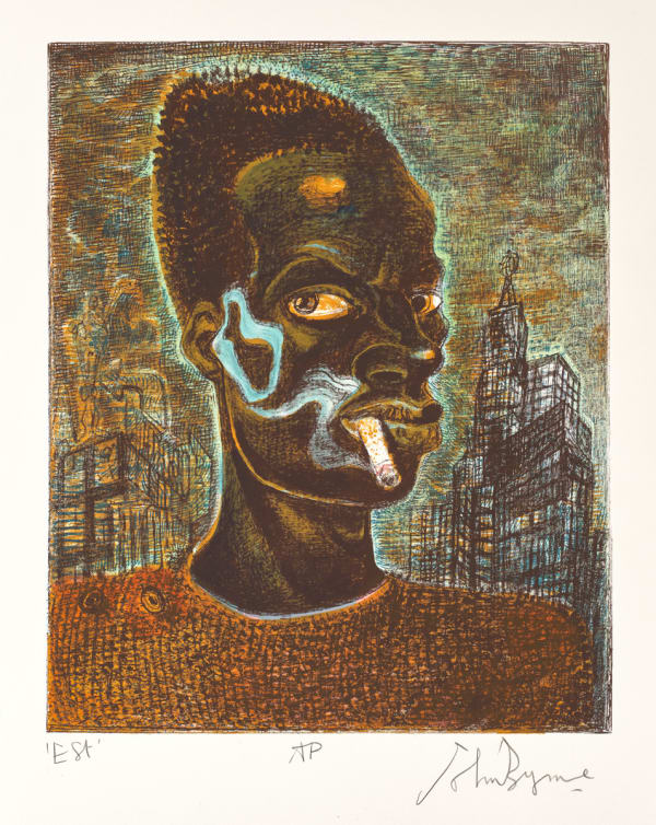 John Byrne RSA E. St., 2017 signed, titled and inscribed 'A/P' in pencil to margin hand coloured screenprint edition of 3 20 ¾ x 17 ¼ inches