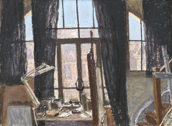Avigdor Arikha, Studio window with curtains, 2005