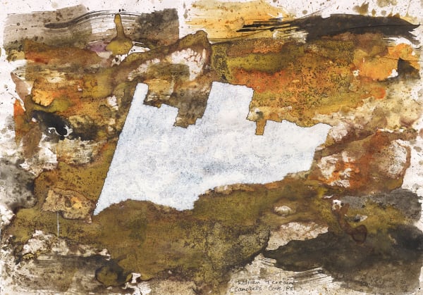 Shaun Fraser Redrawn Terrain: Campbell's Cove, Prince Edward Island, 2020 signed, titled and dated '20 pressed monoprint with ink and soil 29 x 42 cm