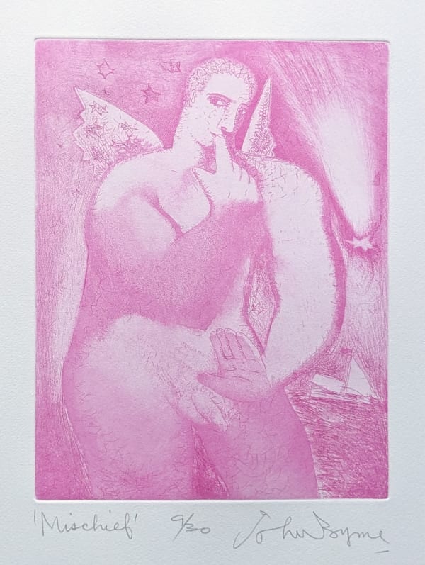 John Byrne RSA Mischief, 2012 signed, titled and numbered 9/30 in pencil to margin etching edition of 30 11 ¾ x 9 inches