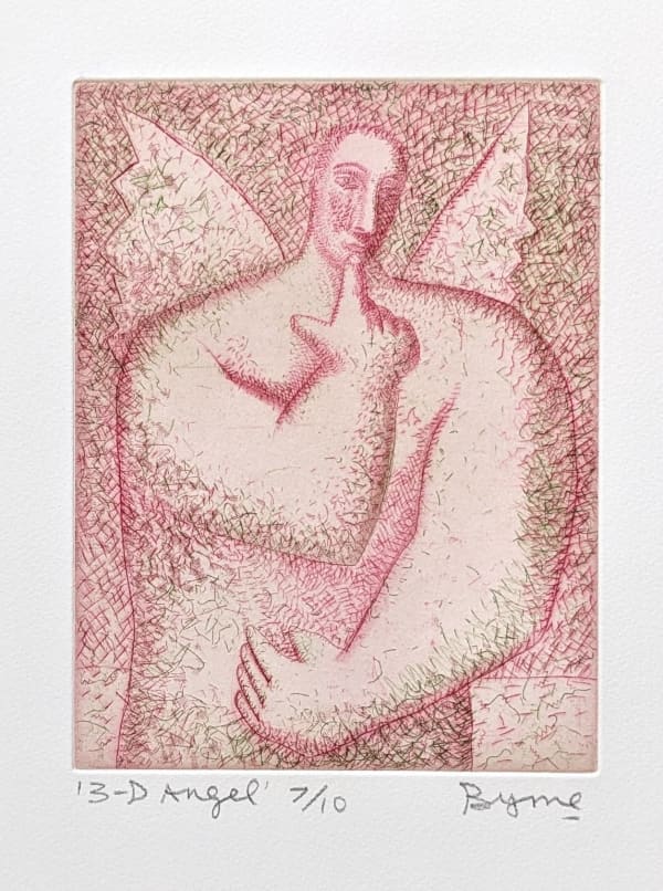 John Byrne RSA 3-D Angel, 2010 signed, titled and numbered 7/10 in pencil to margin etching edition of 10 9 ¾ x 7 ½ inches