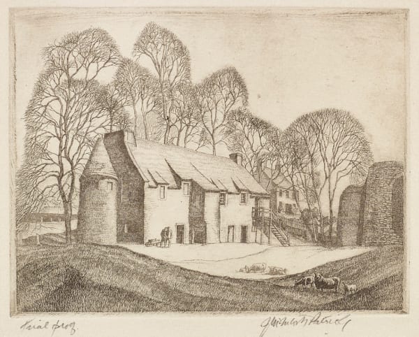 James McIntosh Patrick OBE RSA Powrie Castle, c.1932 signed and inscribed 'Trial Proof' etching 5 x 6 ½ inches