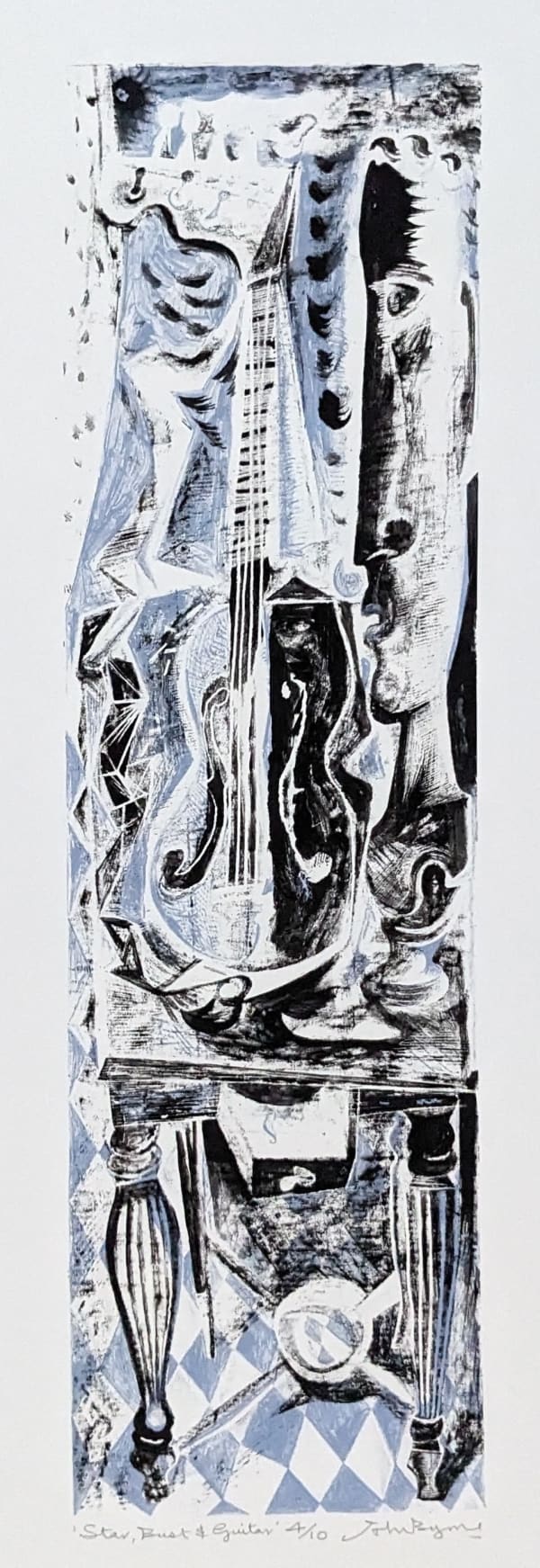 John Byrne RSA Star, Bust & Guitar signed, titled and numbered 4/10 in pencil to margin screenprint edition of 10 21 ¾ x 6 ¼ inches