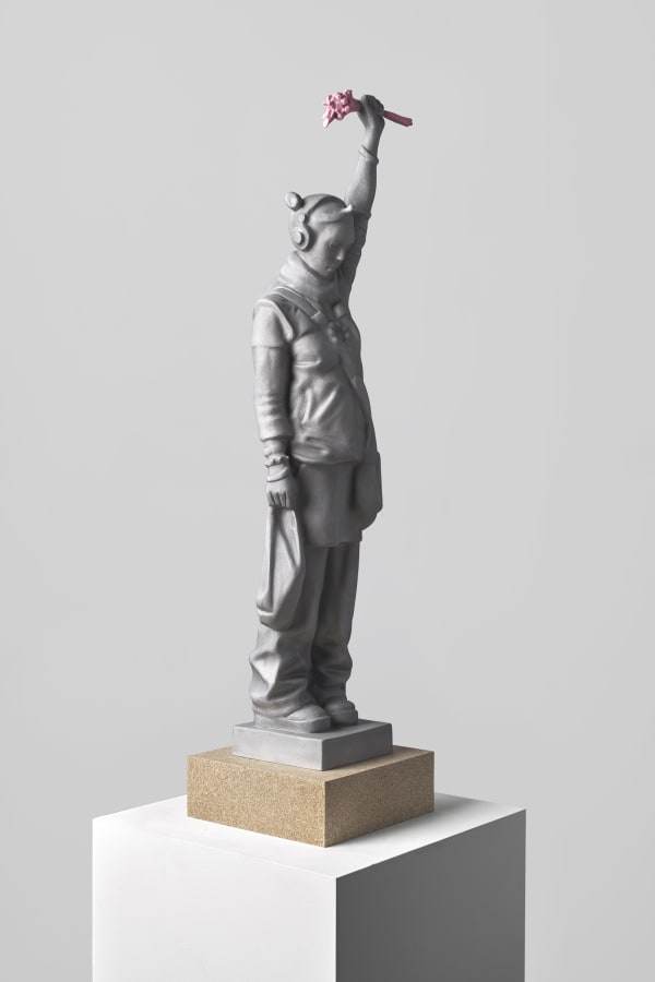 Kenny Hunter Feedback Loop, 2022 signed, numbered and dated in an edition of 9 aluminium, chipboard, paint 80 x 19 x 19 cm