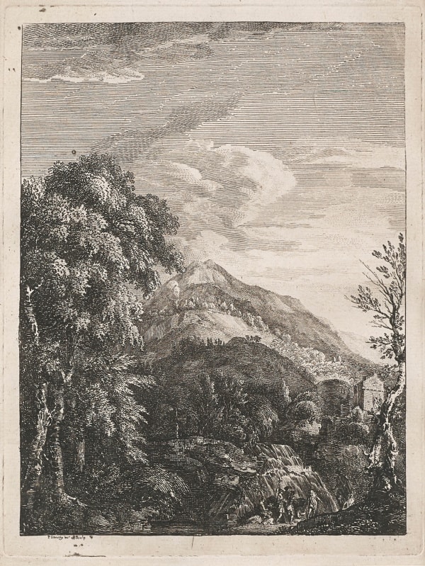 Paul Sandby Mountain Landscape, Scotland, c.1750 signed in plate etching 8 ¼ x 6 ¼ inches