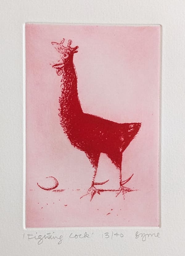 John Byrne RSA Fighting Cock, 1996 signed, titled and numbered 13/40 in pencil to margin etching edition of 40 6 ¼ x 4 ¼ inches