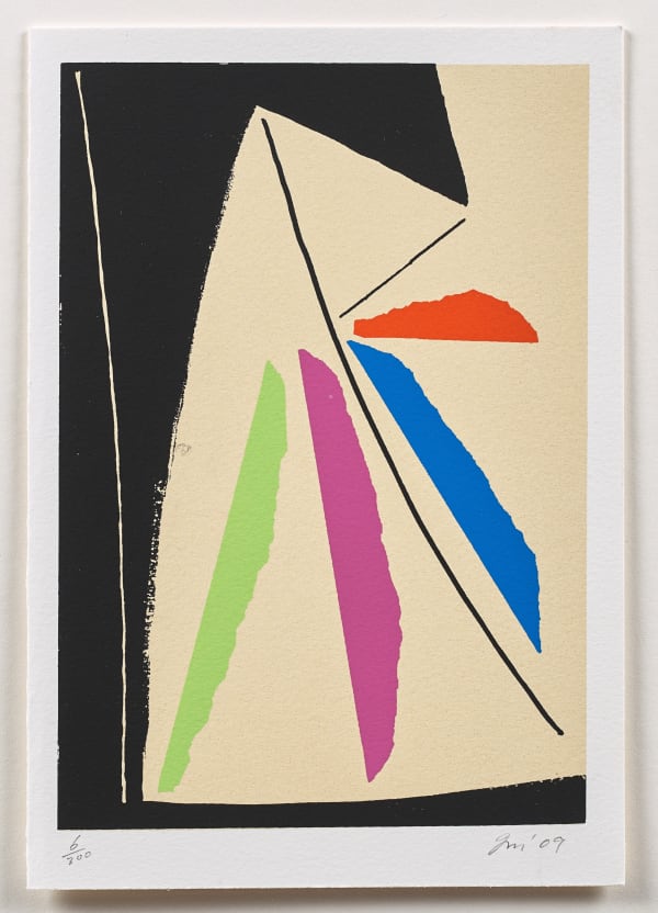 John McLean Christmas card, 2009 initialled, numbered 6/300 and dated '09 in pencil to margin; inscribed inside 'Merry Christmas with love from John & Jan'; The Print Studio, Cambridge blind stamp verso screenprint edition of 300 7 ½ x 5 ¾ inches