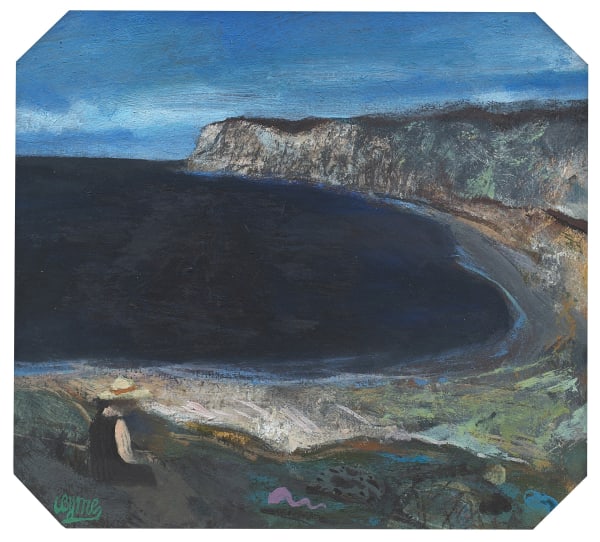 John Byrne RSA Beach near Skelmorlie, 1963 signed oil on board 8 ½ x 9 ½ inches