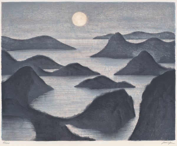 Gino Scarpa Midnight Sun, 1978 signed and numbered 18/350 in pencil to margin lithograph edition of 350 15 ¾ x 19 ¾ inches sheet: 19 1/2 x 26 1/4 inches