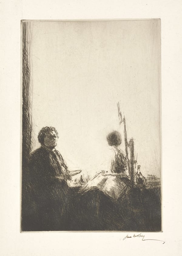 James McBey, Artist and Model (self-portrait), 1925