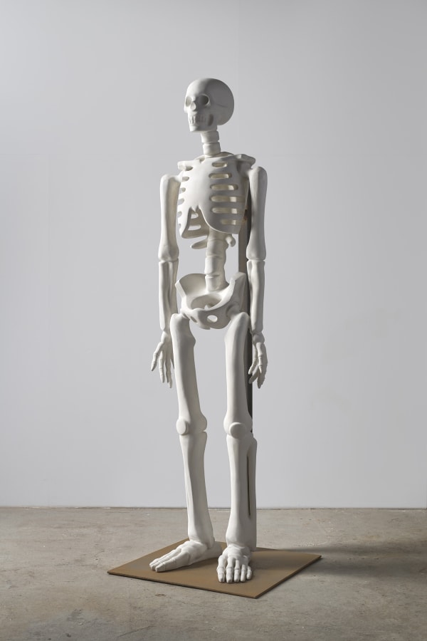 Kenny Hunter Skeleton, 2021 signed and dated resin, steel, paint 244 x 80 x 80 cm also available in bronze in an edition of 5 + 1 AP