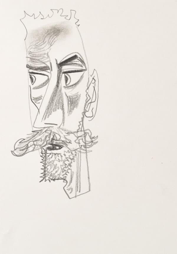 John Byrne RSA, Self-Portrait with moustache, 2016-2020