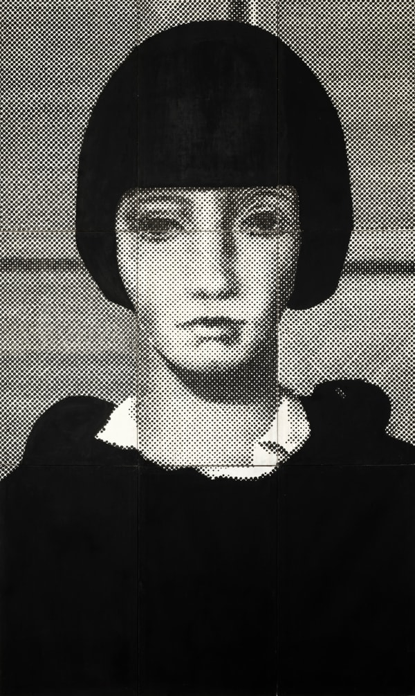 Gerald Laing Anna Karina, 1963 signed, titled and dated on canvas verso oil on canvas painted at St Martin's School of Art, London 144 x 84 inches | 366 x 213 cm (nine panels)
