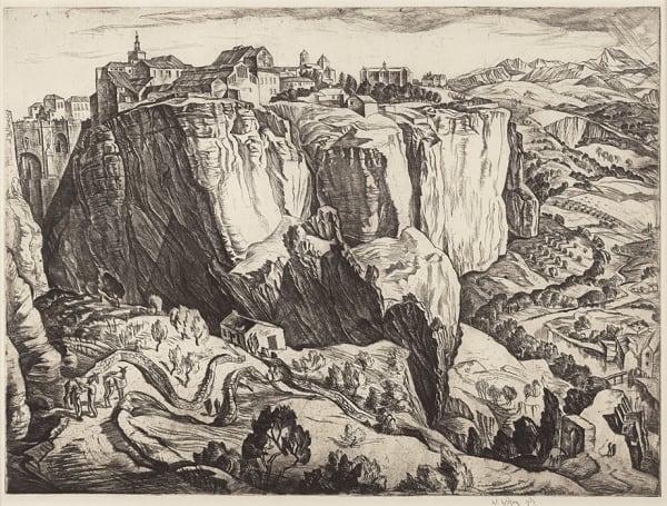William Wilson RSA RSW Ronda, 1933 signed and dated 1933 in pencil to margin etching 13 x 17 ½ inches