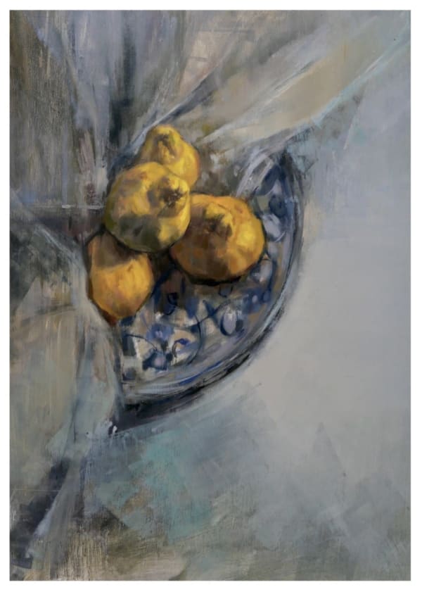 Bran Sivas, Quinces on a Plate, 2024