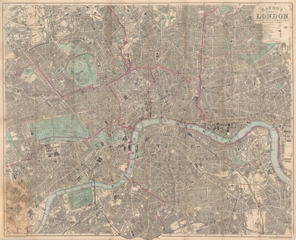 George W. Bacon, Bacon's New Map of London, 1885 c.