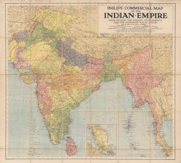 George Philip & Son Ltd., Commercial Map of the Indian Empire, 1920 (c.)