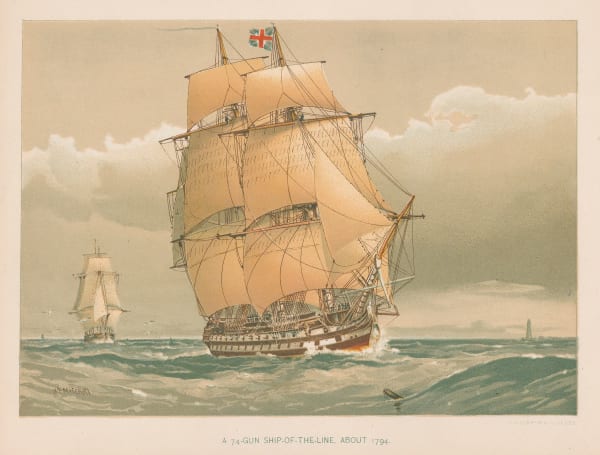 Lt. C.R. Low, Royal Navy - Ship of the Line, 1895