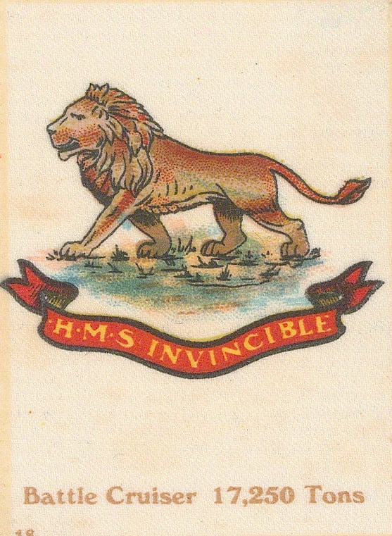 Cigarette Cards, Royal Navy - H.M.S. Invincible, 1920 c.