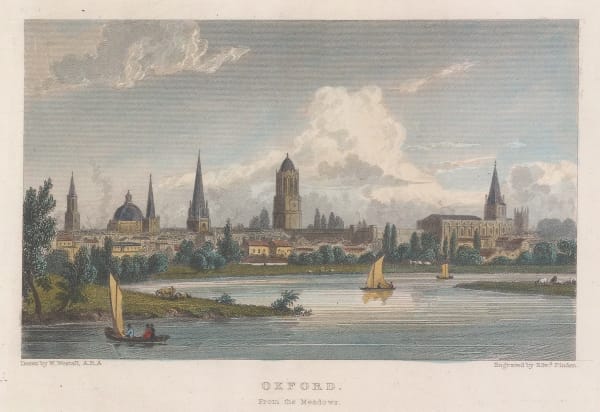 William Finden, Oxford - View from the Meadows, 1856