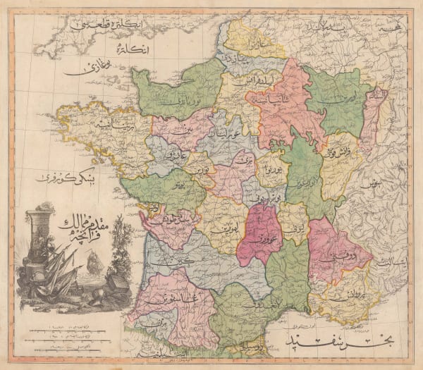 Mahmoud Raif Efendi, Rare Ottoman Map of France, 1804