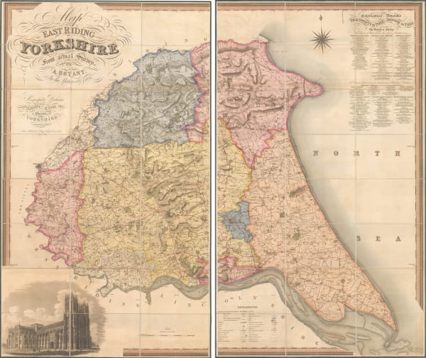 Andrew Bryant, Map of the East Riding of Yorkshire from Actual Survey, 1829