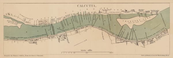 A. Simon, French port atlas map of Kolkata (Calcutta, 1880