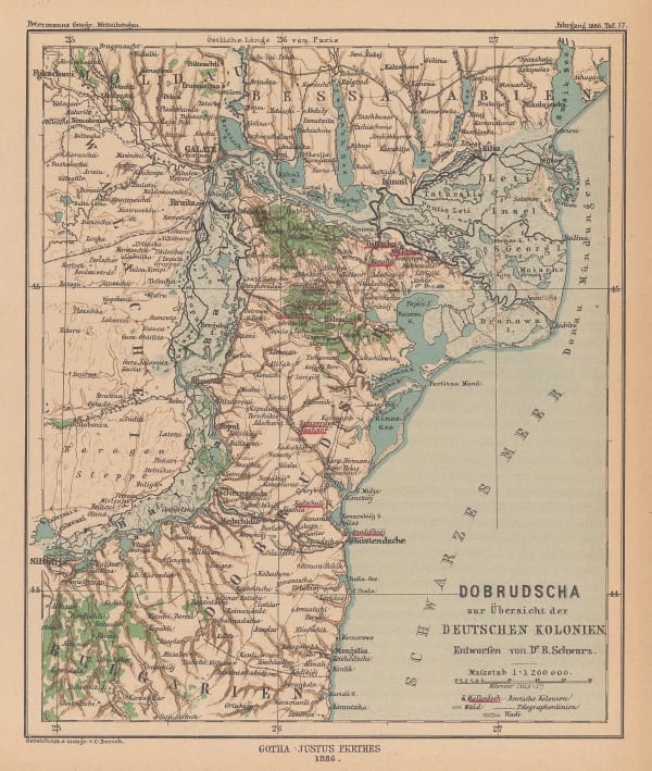 Justus Perthes, Dobrudscha zur Ubersicht der Deutschen Kolonien, 1886