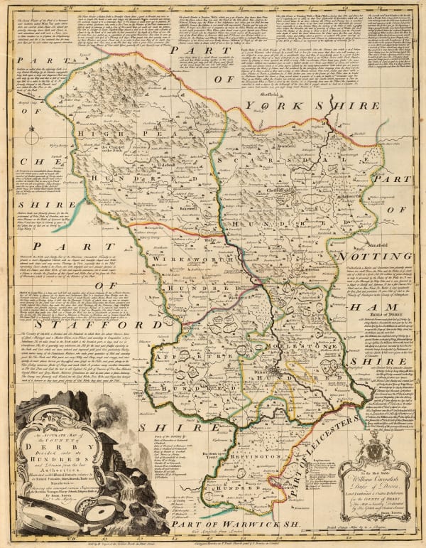 Emanuel Bowen, An Accurate Map of the County of Derby, 1760 c.