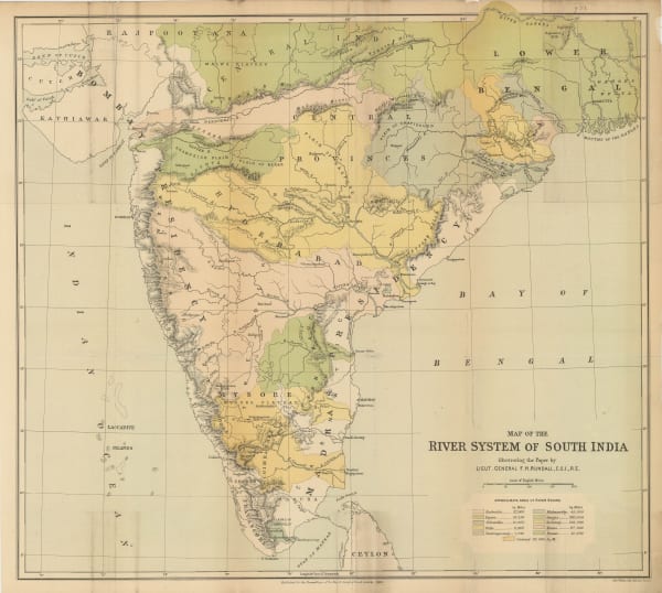 Royal Geographical Society (RGS), Map of the River Systems of South India, 1886