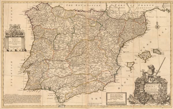 Herman Moll, Large map of Spain and Portugal, 1711