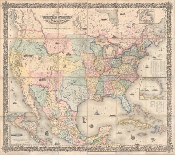 Joseph Hutchins Colton, Colton's Map of the United States of America, 1853