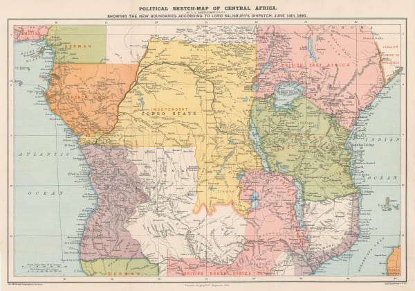 Scottish Geographical Society (SGS), Political Sketch-Map of Central Africa, 1890