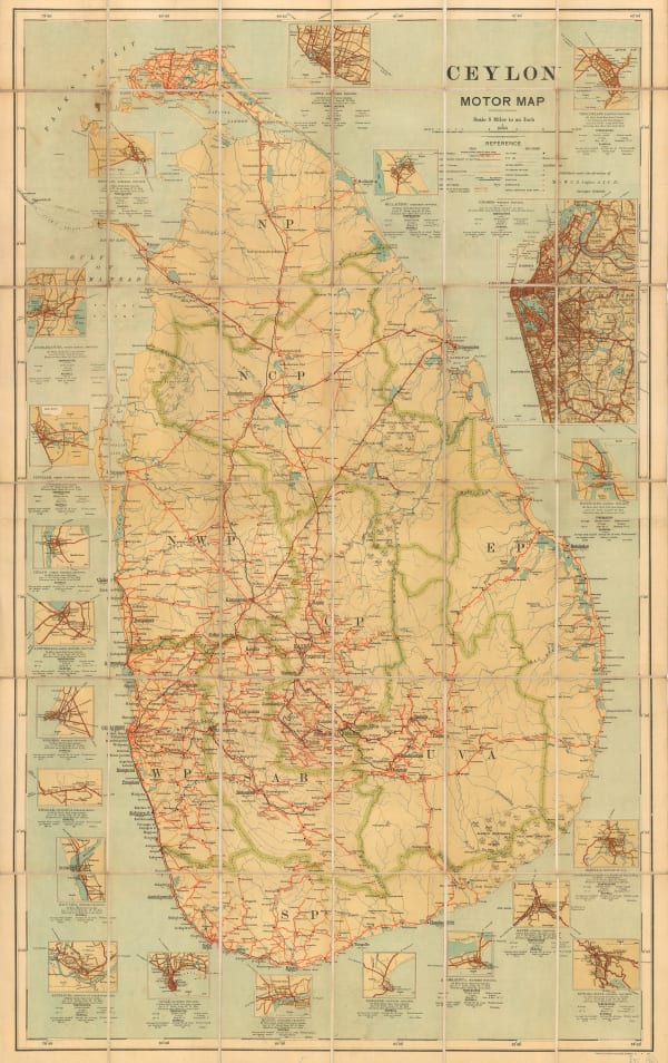 W.C.S. Ingles, Motoring map of Sri Lanka (Ceylon), 1920