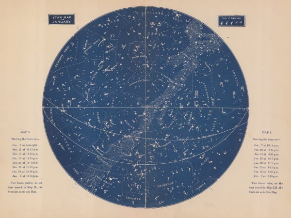 Richard Anthony Proctor, Stars for January - Map I, 1884