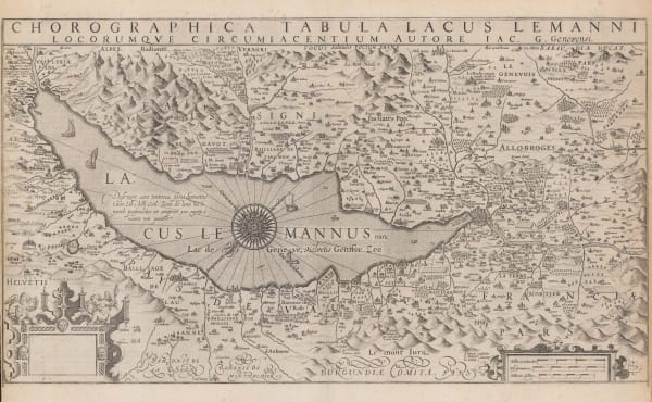 Jodocus Hondius, Lake Geneva, 1630 c.