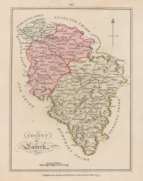 Sayer & Bennett, Lanarkshire, 1777