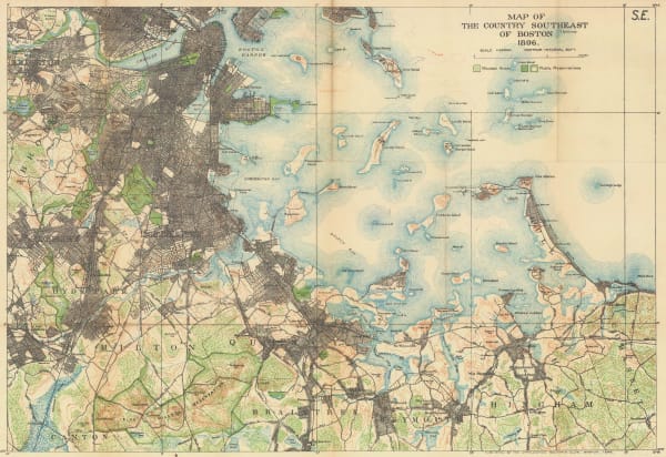 Edwin Munroe Bacon, Map of the Country Southeast of Boston, 1896