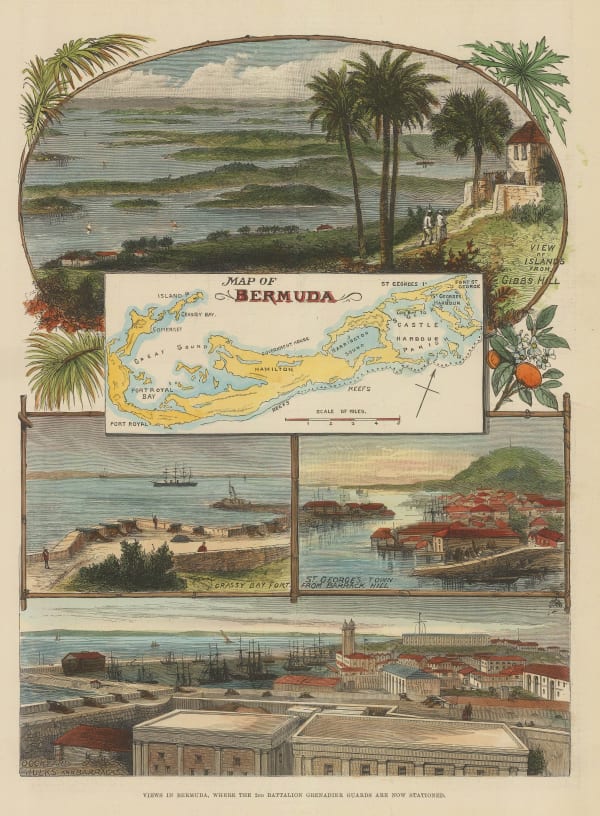 Illustrated London News (ILN), Bermuda - Map of Bermuda, 1890
