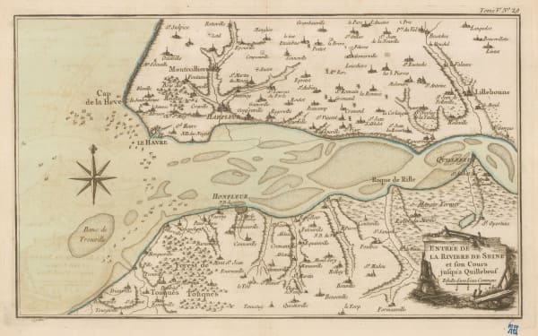 Jacques-Nicolas Bellin, Mouth of the River Seine, 1764