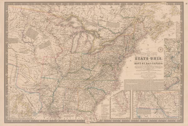 Adrien Brue, United States showing westward expansion, 1836