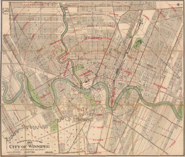 R.C. McPhillips, Map of the City of Winnipeg, 1910